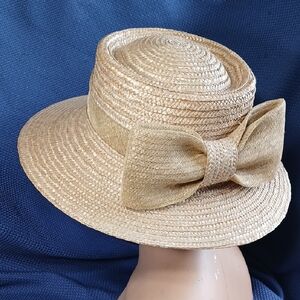 Betmar Straw Hat Cream Bow